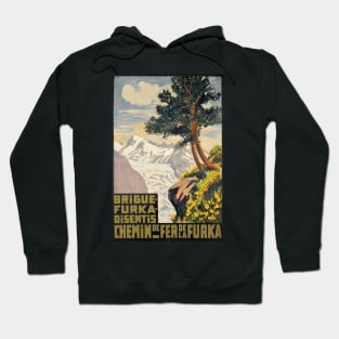 Brigue-Furka-Disentis, Chemin de Fer de la Furka,Travel poster Hoodie